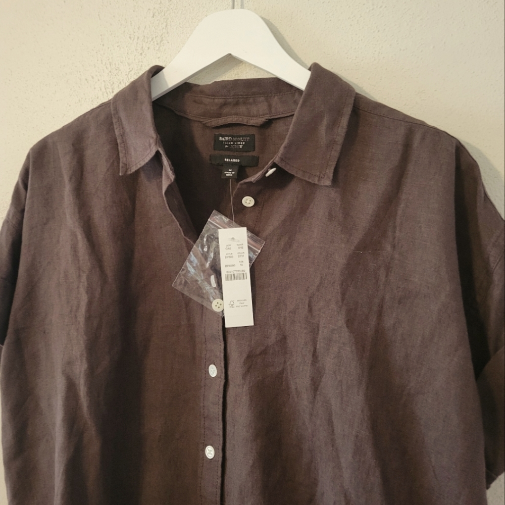 J. Crew Capitaine shirt in Baird McNutt Irish Linen - Deep Chocolate Brown - Picture 6 of 15